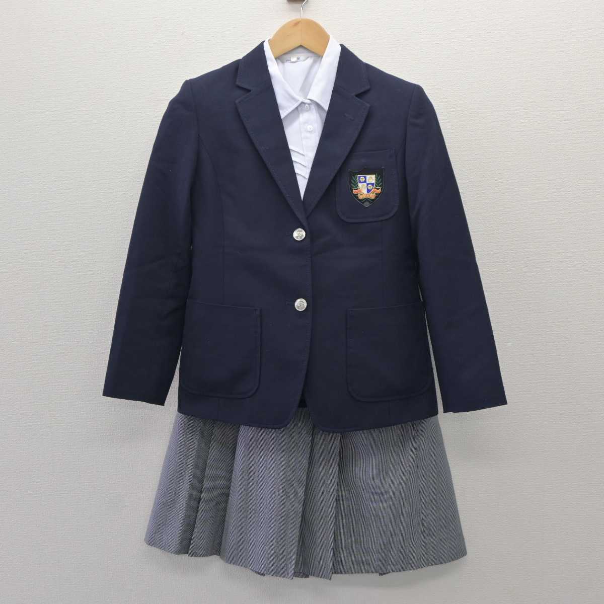 【中古】福岡県 玄界高等学校 女子制服 3点 (ブレザー・シャツ・スカート) sf060061