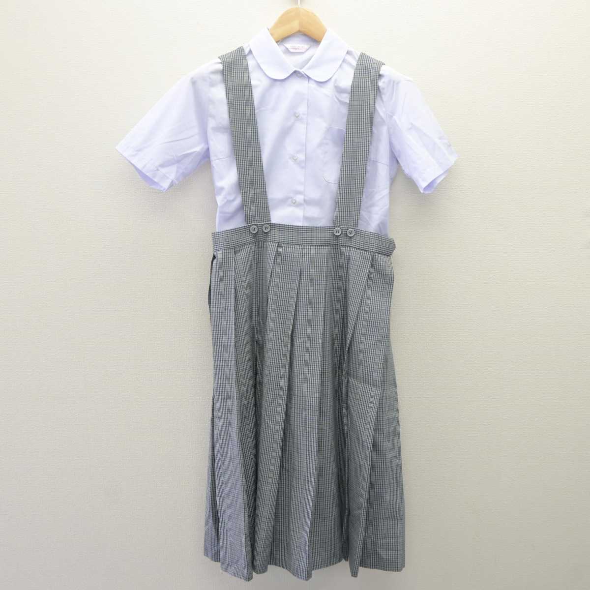 【中古】福岡県 古賀中学校 女子制服 3点 (シャツ・スカート) sf060066