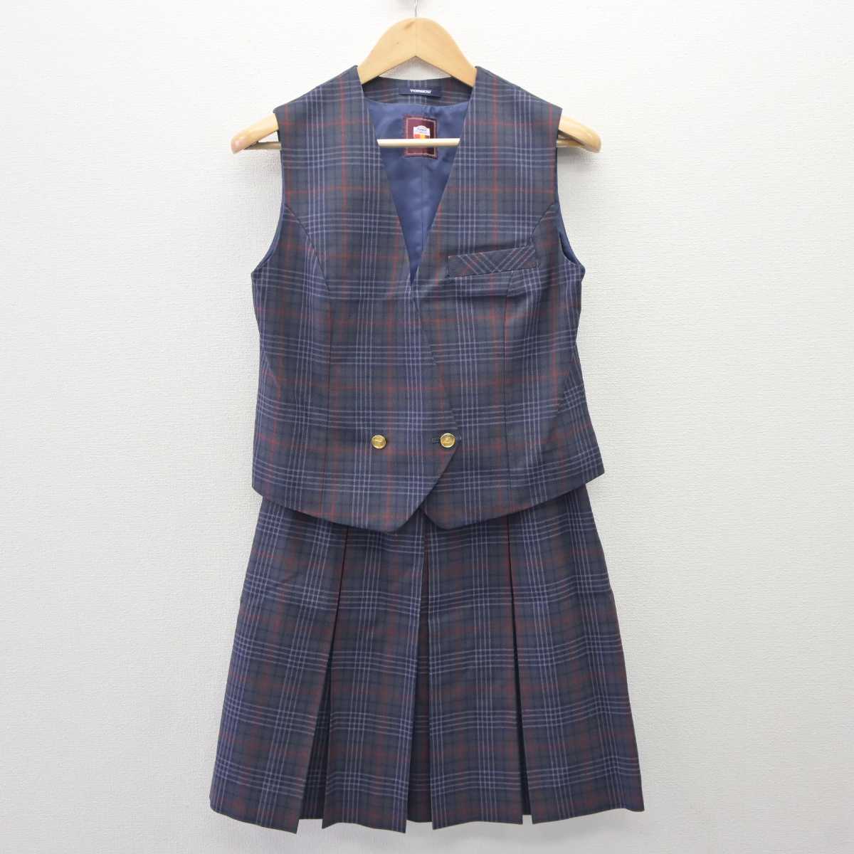 【中古】北海道 藤野中学校 女子制服 4点 (ブレザー・ベスト・スカート) sf060068