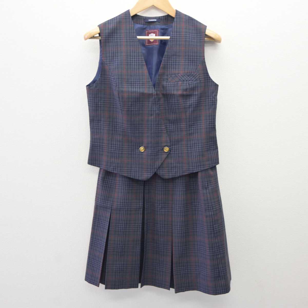 【中古】北海道 藤野中学校 女子制服 2点 (ベスト・スカート) sf060069