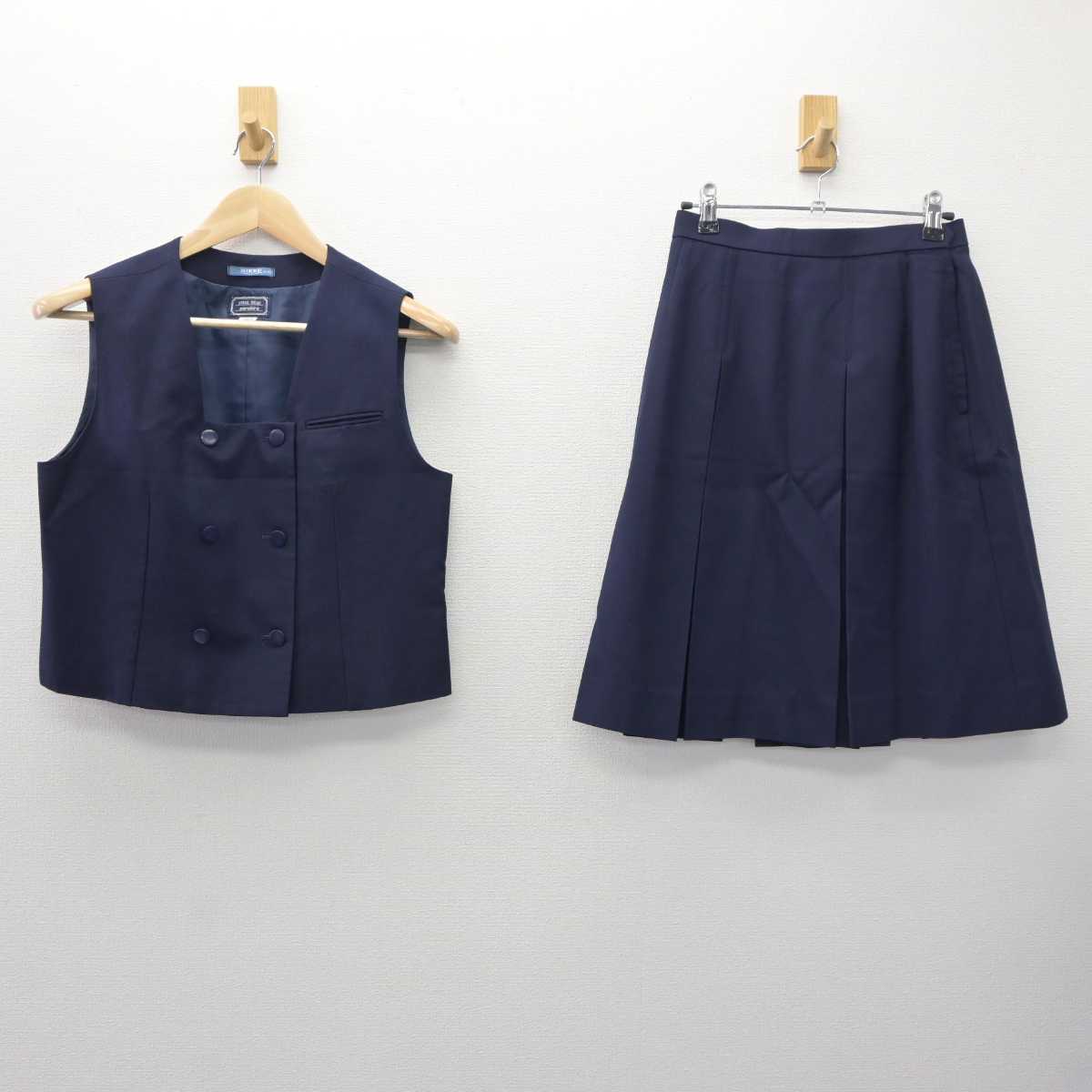 【中古】埼玉県 川越女子高等学校 女子制服 2点 (ベスト・スカート) sf060079