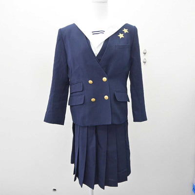 【中古】岡山県 就実高等学校 女子制服 4点 (ブレザー・シャツ・ベスト・スカート) sf060085