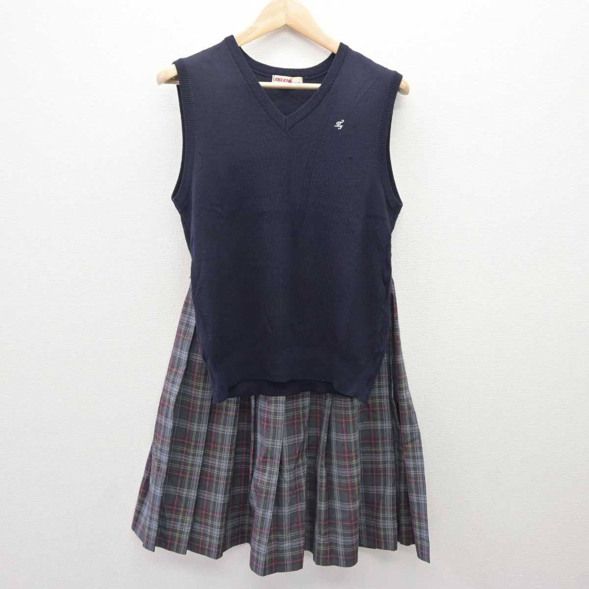 【中古】東京都 立川市立第五中学校 女子制服 2点 (ニットベスト・スカート) sf060089