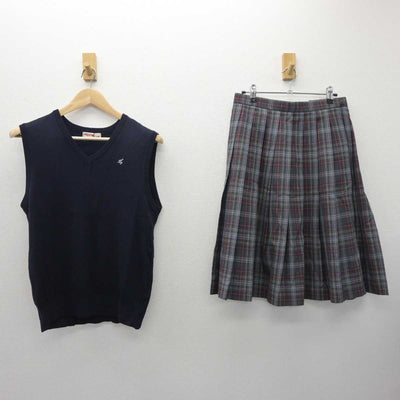 【中古】東京都 立川市立第五中学校 女子制服 2点 (ニットベスト・スカート) sf060089