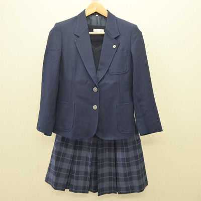 【中古】宮城県 塩釜高等学校 女子制服 4点 (ブレザー・ニット・スカート) sf060090