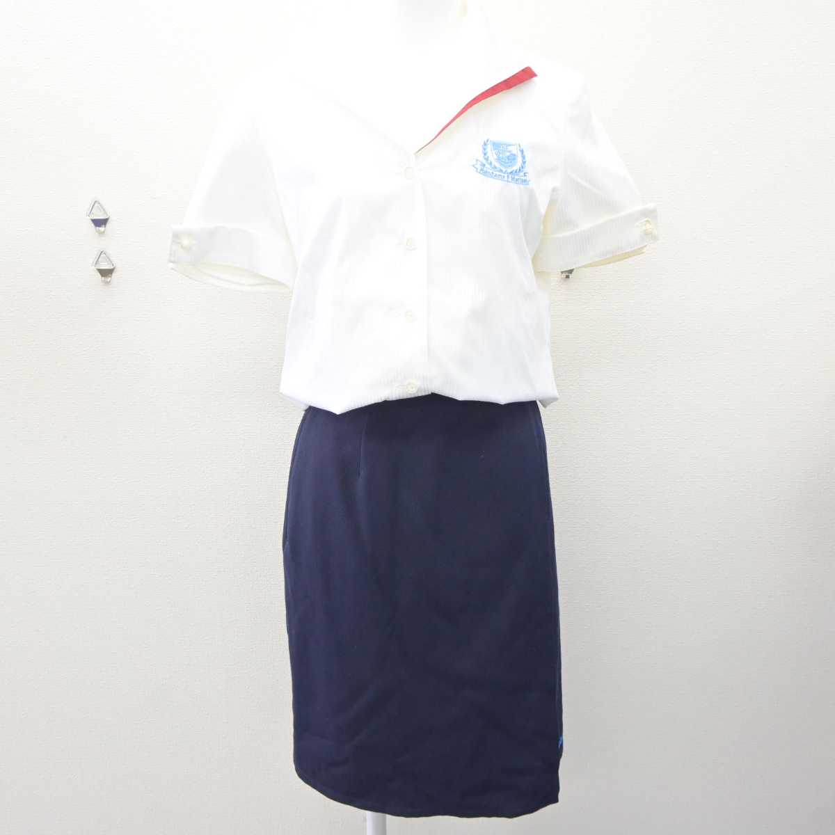 【中古】神奈川県 横浜F・マリノス マリノスクイーン 女子制服 3点 (ジャケット・シャツ・スカート) sf060091