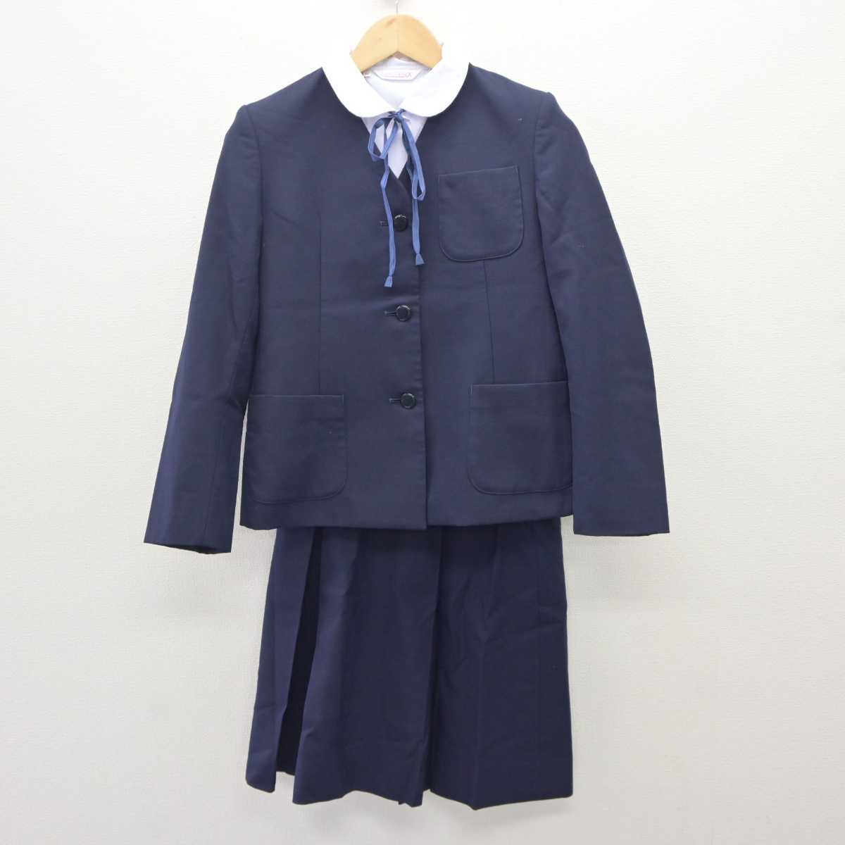 【中古】静岡県 城内中学校 女子制服 5点 (ブレザー・シャツ・ベスト・スカート) sf060113