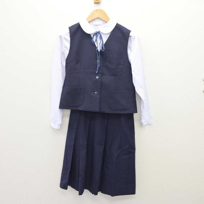 【中古】静岡県 城内中学校 女子制服 5点 (ブレザー・シャツ・ベスト・スカート) sf060113