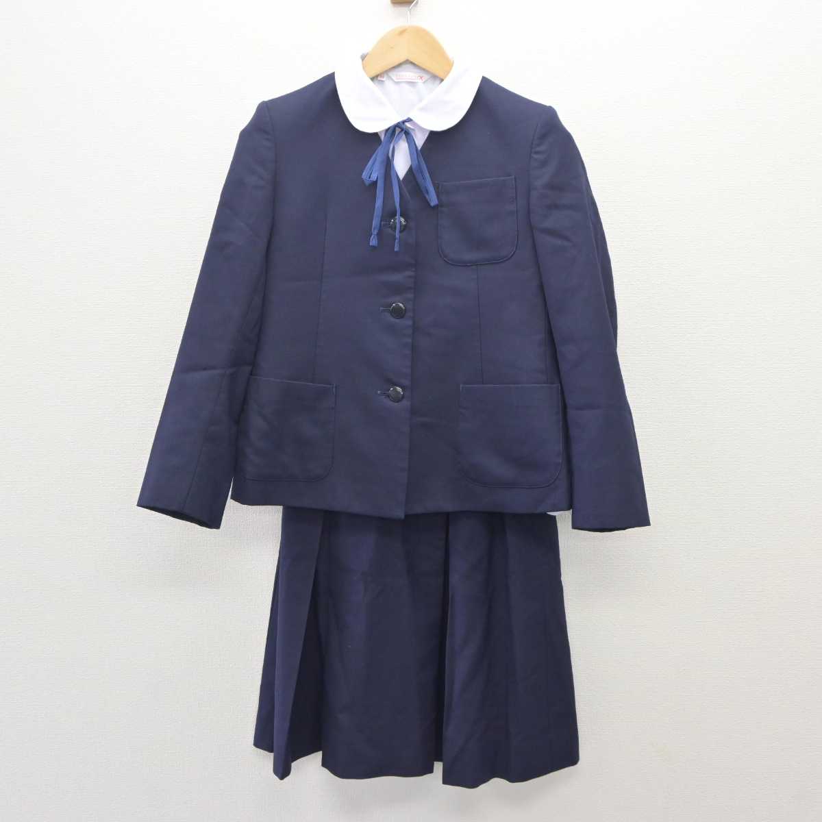 【中古】静岡県 城内中学校 女子制服 5点 (ブレザー・シャツ・ベスト・スカート) sf060114