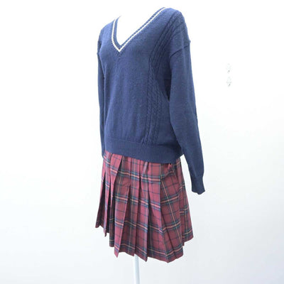 【中古】山口県 中村女子高等学校 女子制服 4点 (ブレザー・ニット・スカート) sf060128