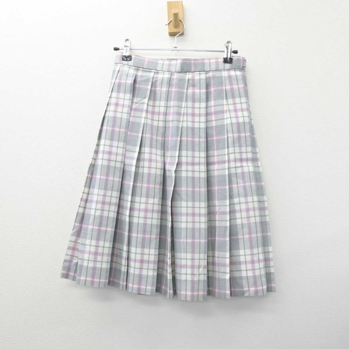 【中古】山口県 中村女子高等学校 女子制服 2点 (ニットベスト・スカート) sf060129