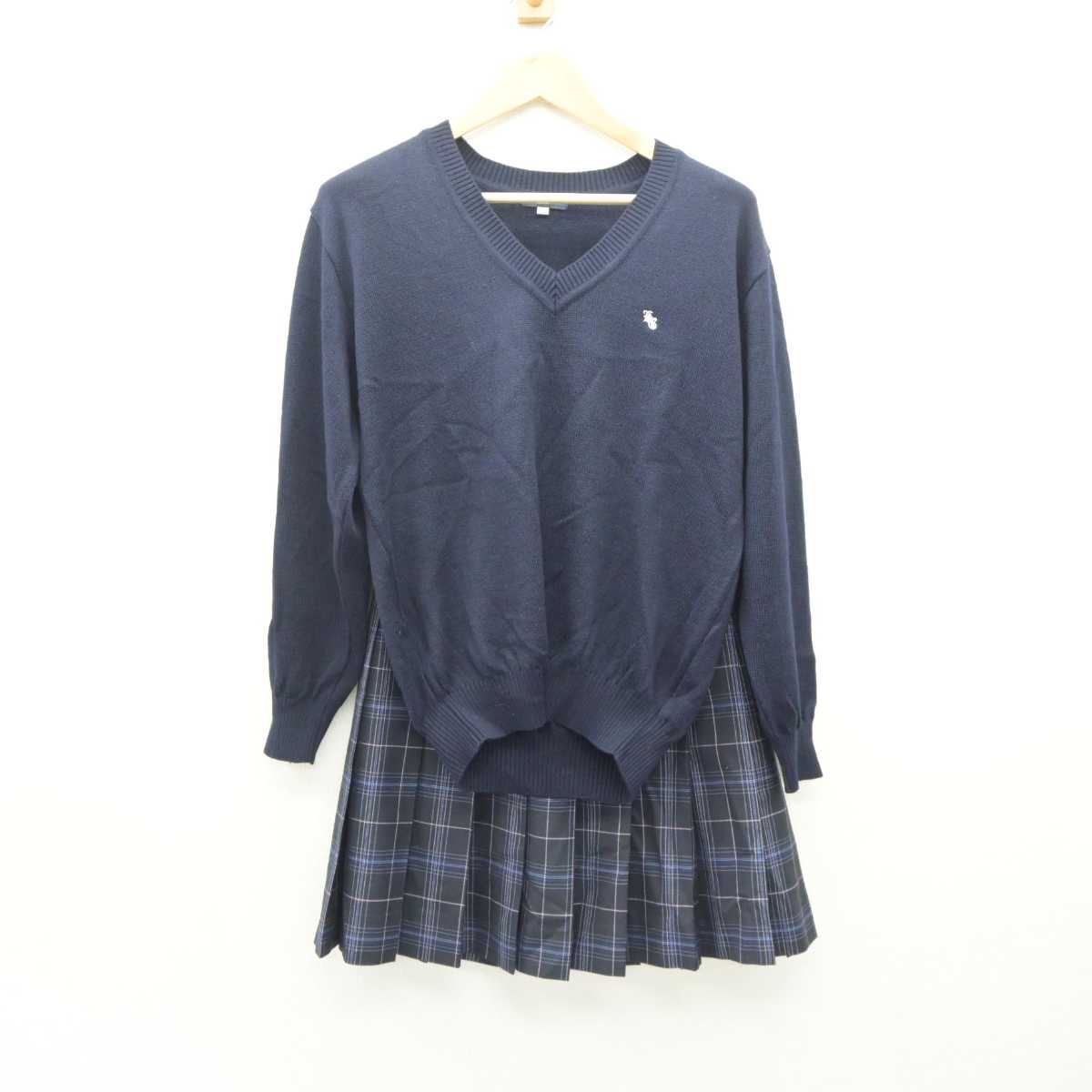 【中古】大阪府 東淀川高等学校 女子制服 4点 (ブレザー・ニット・スカート) sf060131