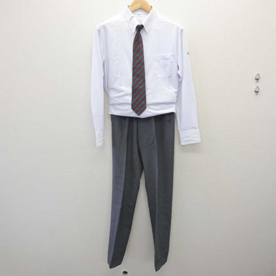 【中古】福岡県 折尾高等学校 男子制服 4点 (シャツ・ニットベスト・ズボン) sf060147