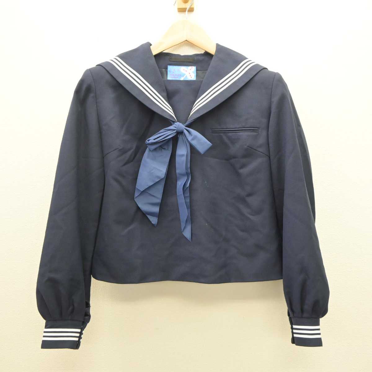 【中古】香川県 龍雲中学校 女子制服 3点 (セーラー服・スカート) sf060179