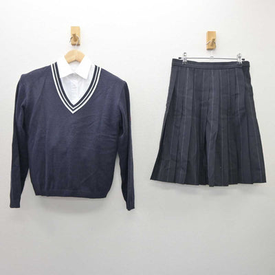 【中古】大阪府 大阪薫英女学院高等学校 女子制服 3点 (ニット・シャツ・スカート) sf060181