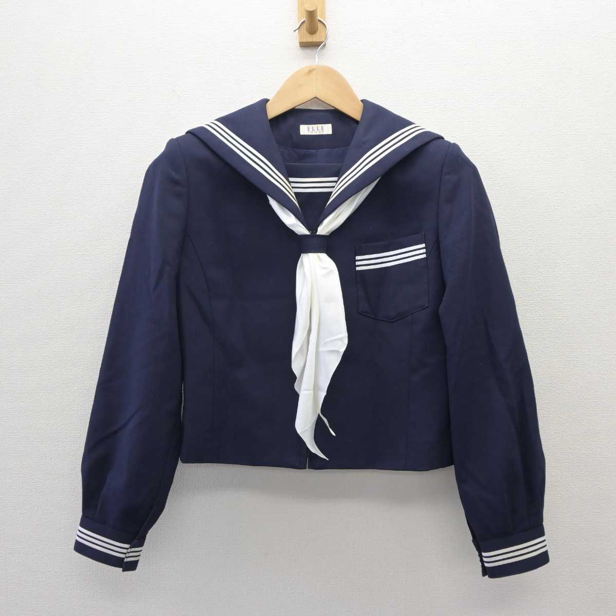 【中古】新潟県 巻東中学校 女子制服 4点 (セーラー服・スカート) sf060201