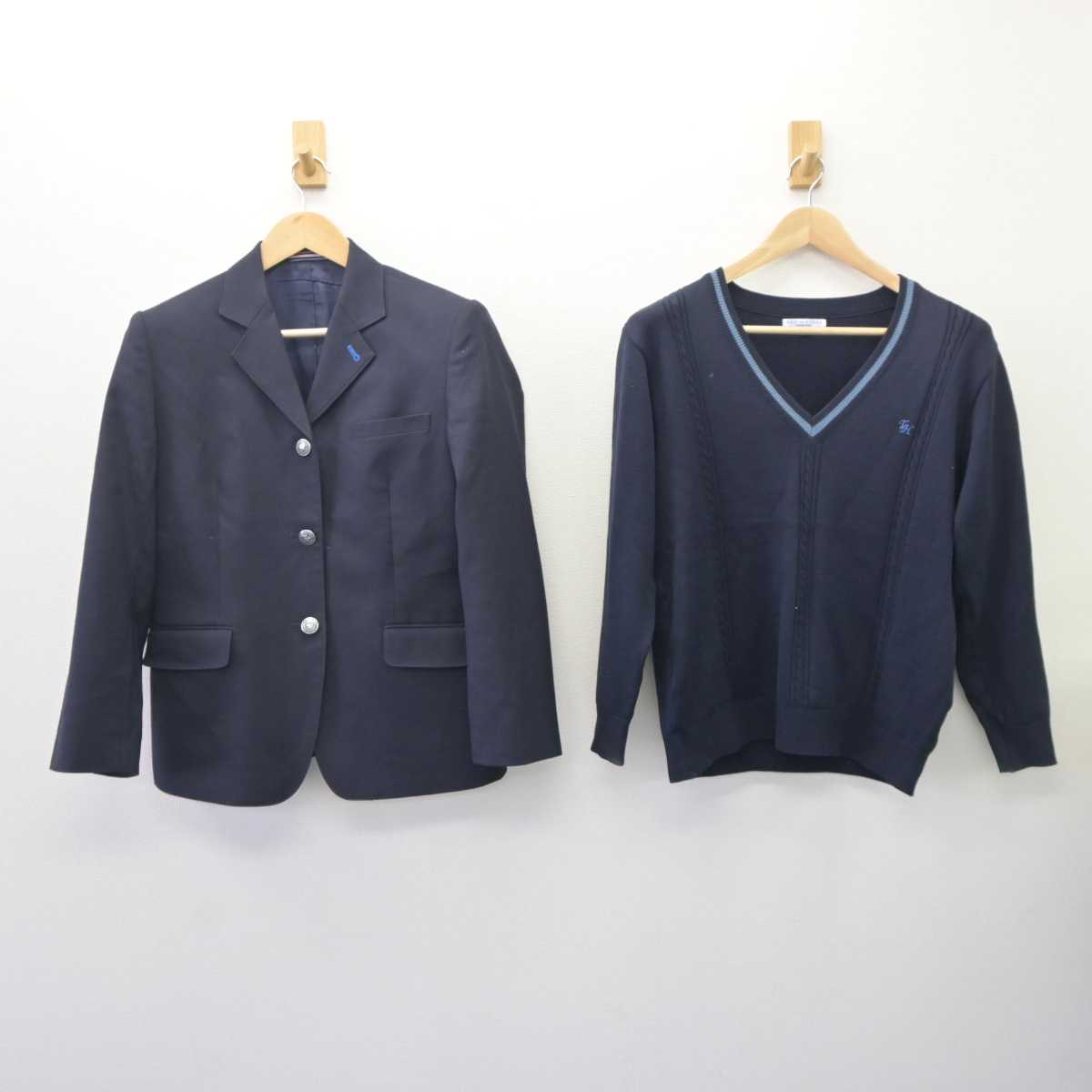 【中古】北海道 北海道札幌手稲高等学校 女子制服 3点 (ブレザー・ニット) sf060219