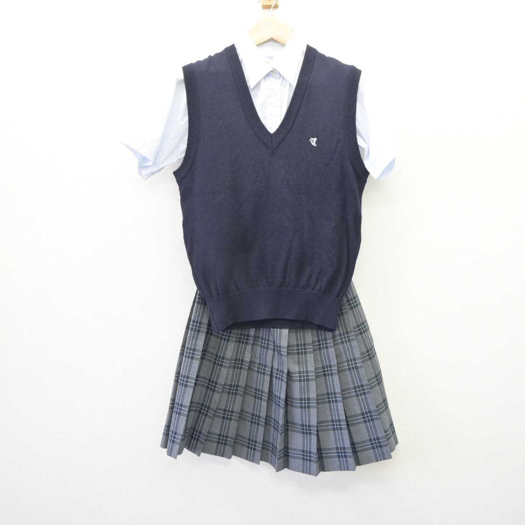 購入激安宮崎県 都城西高等学校 女子制服 3点（シャツ・ベスト・スカート）sf002885 学生服