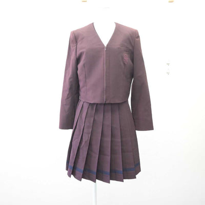 【中古】群馬県 共愛学園高等学校 女子制服 3点 (ブレザー・ベスト・スカート) sf060230