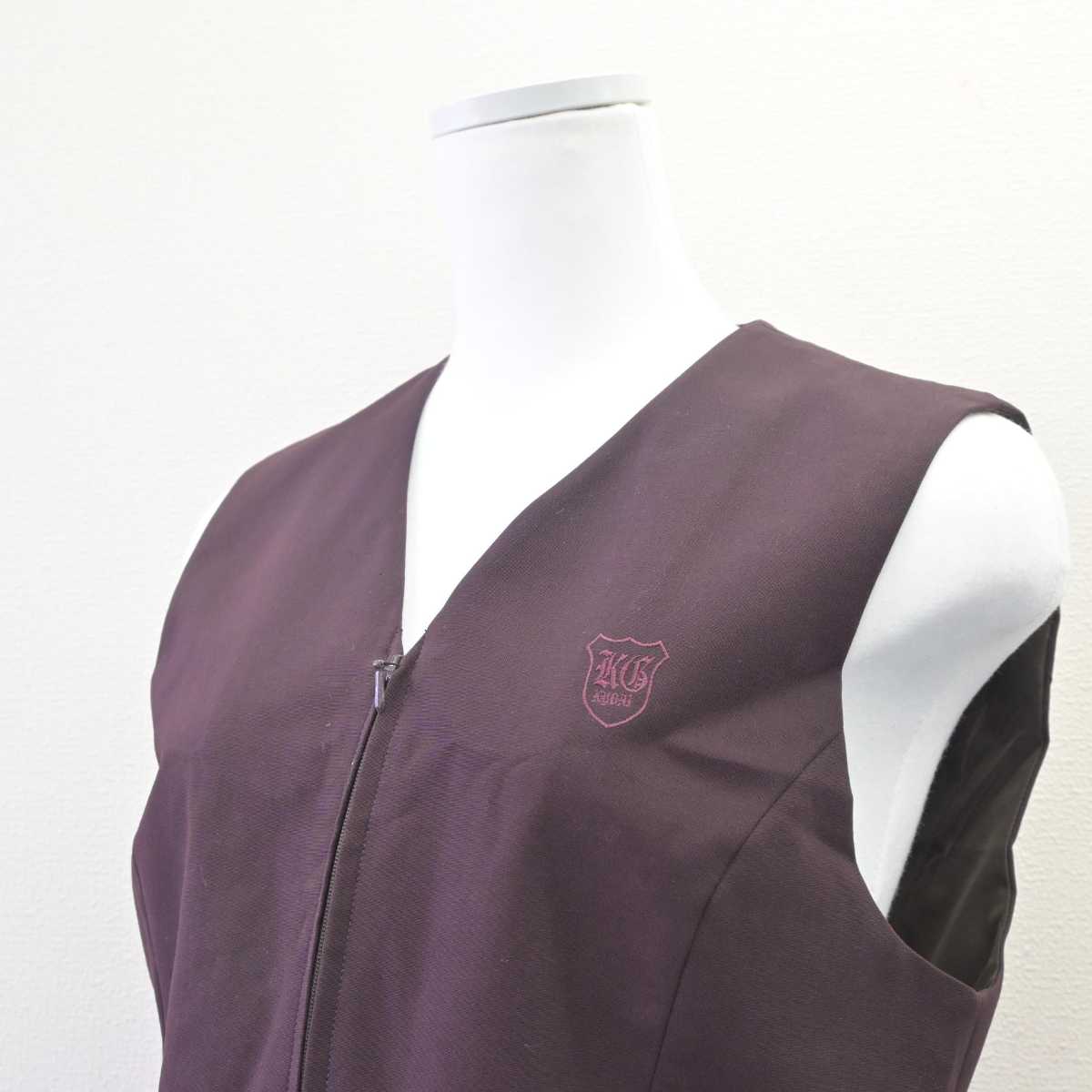 【中古】群馬県 共愛学園高等学校 女子制服 2点 (ベスト・スカート) sf060249