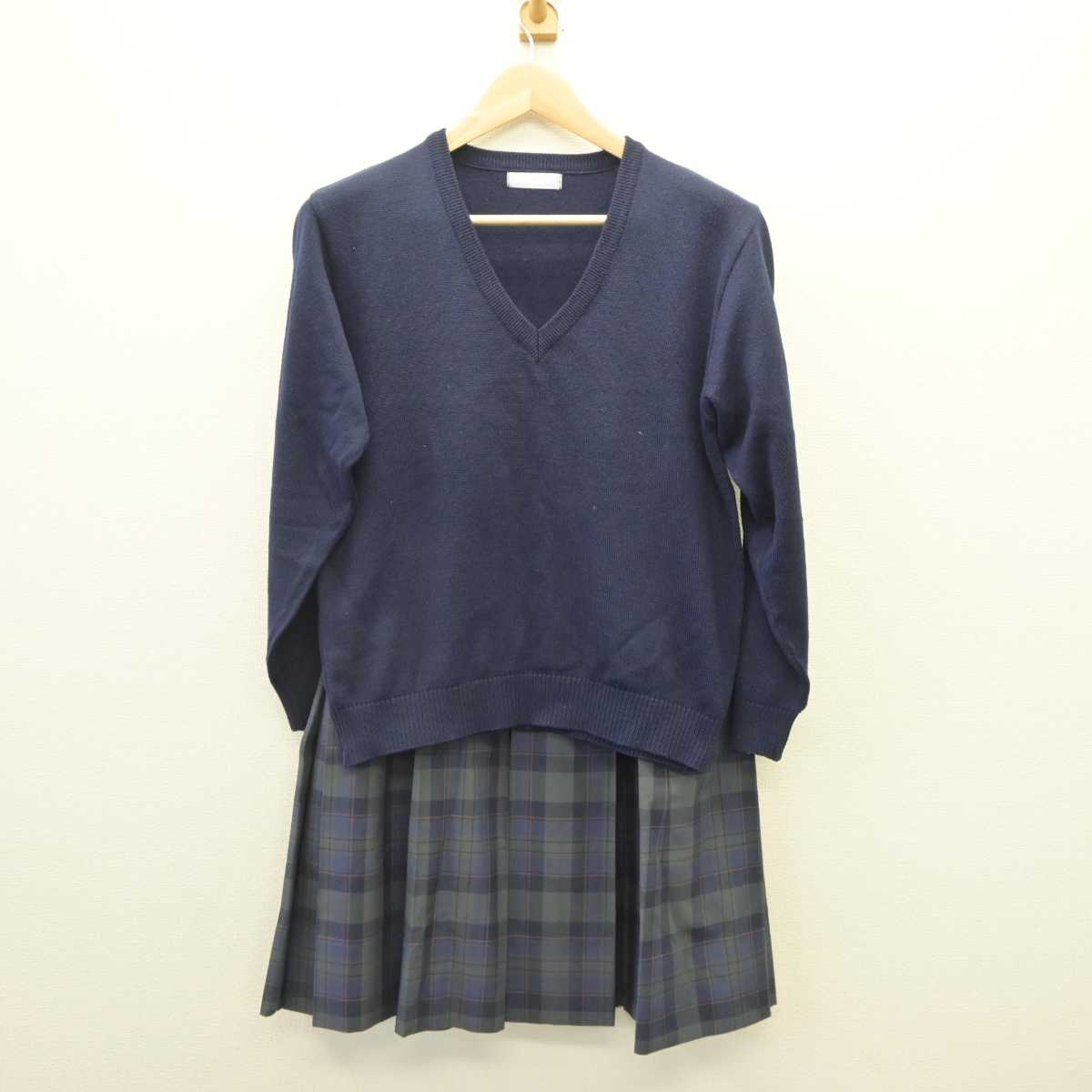 【中古】大阪府 枚方市立楠葉中学校 女子制服 2点 (ニット・スカート) sf060295