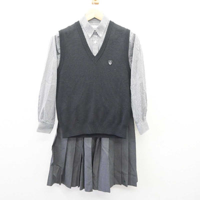 【中古】宮城県 泉松陵高等学校 女子制服 3点 (ニットベスト・シャツ・スカート) sf060314