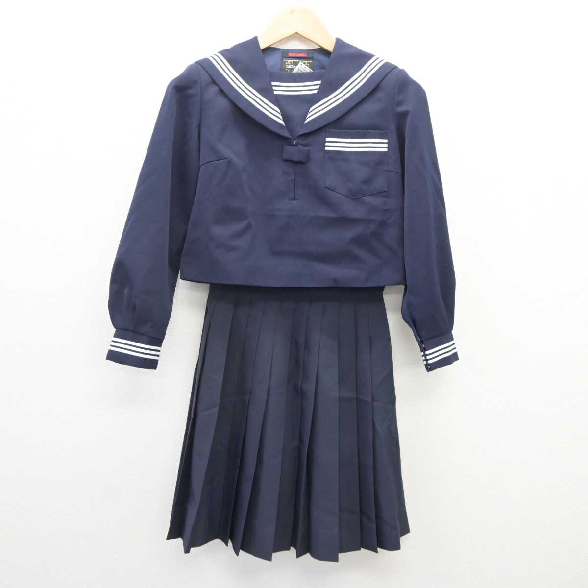 【中古】岡山県 灘崎中学校 女子制服 3点 (セーラー服・スカート) sf060346