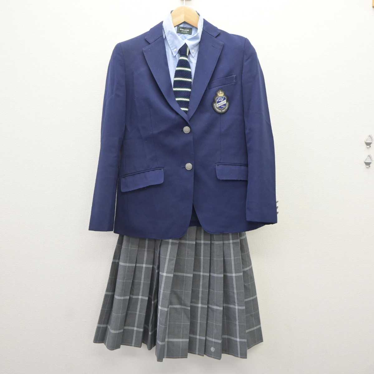 【中古】東京都 武蔵野大学高等学校  女子制服 4点 (ブレザー・シャツ・スカート) sf060353