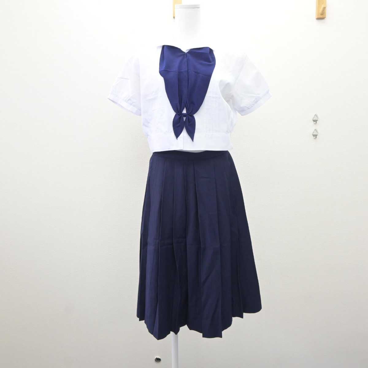 【中古】大阪府 帝塚山学院泉ヶ丘中学校・高等学校 女子制服 3点 (シャツ・スカート) sf060375