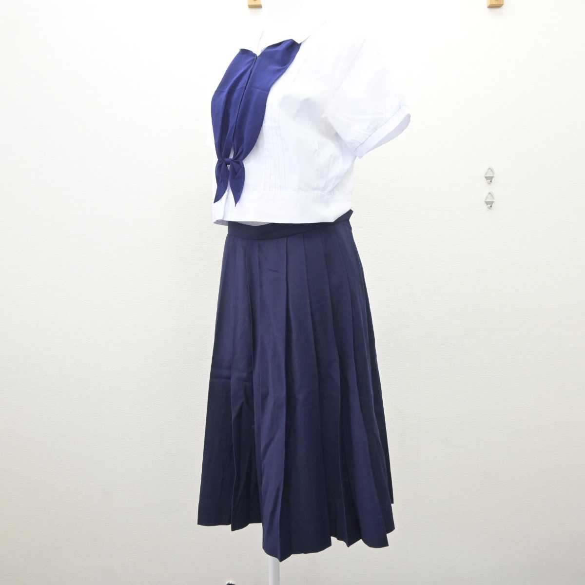 【中古】大阪府 帝塚山学院泉ヶ丘中学校・高等学校 女子制服 3点 (シャツ・スカート) sf060375