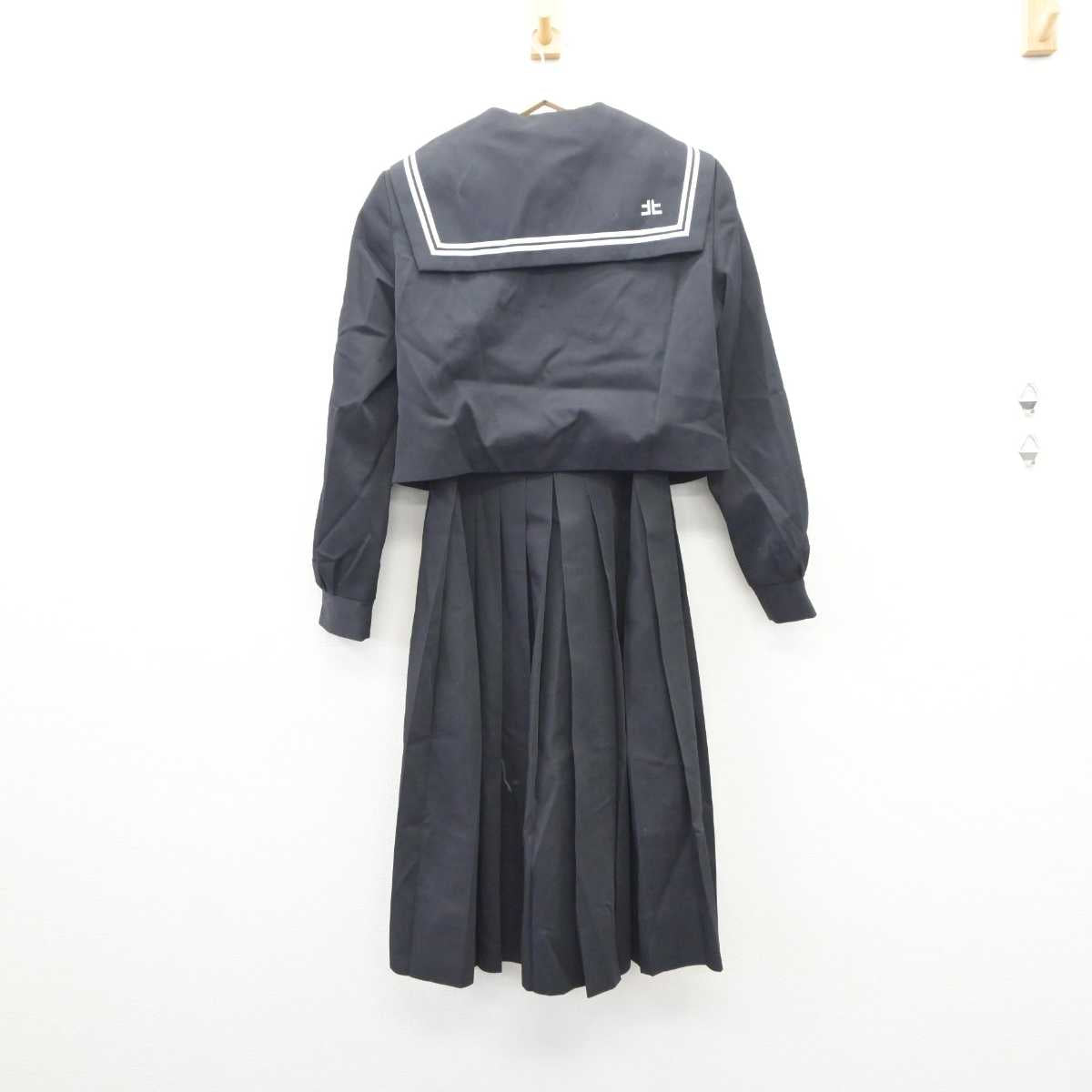 【中古】愛媛県 新居浜北中学校 女子制服 3点 (セーラー服・ジャンパースカート) sf060399