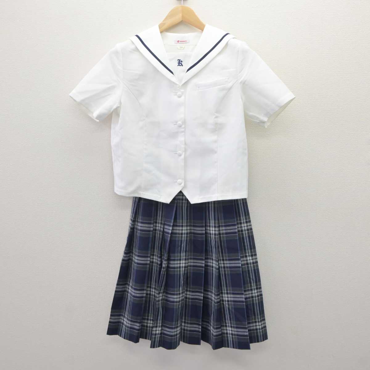 【中古】愛媛県 新居浜市立北中学校 女子制服 2点 (セーラー服・スカート) sf060401