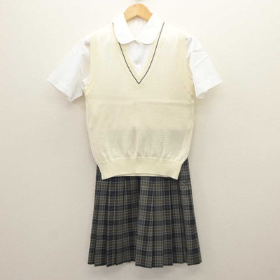 【中古】埼玉県 桜木中学校/旧制服 女子制服 3点 (ニットベスト・シャツ・スカート) sf060446