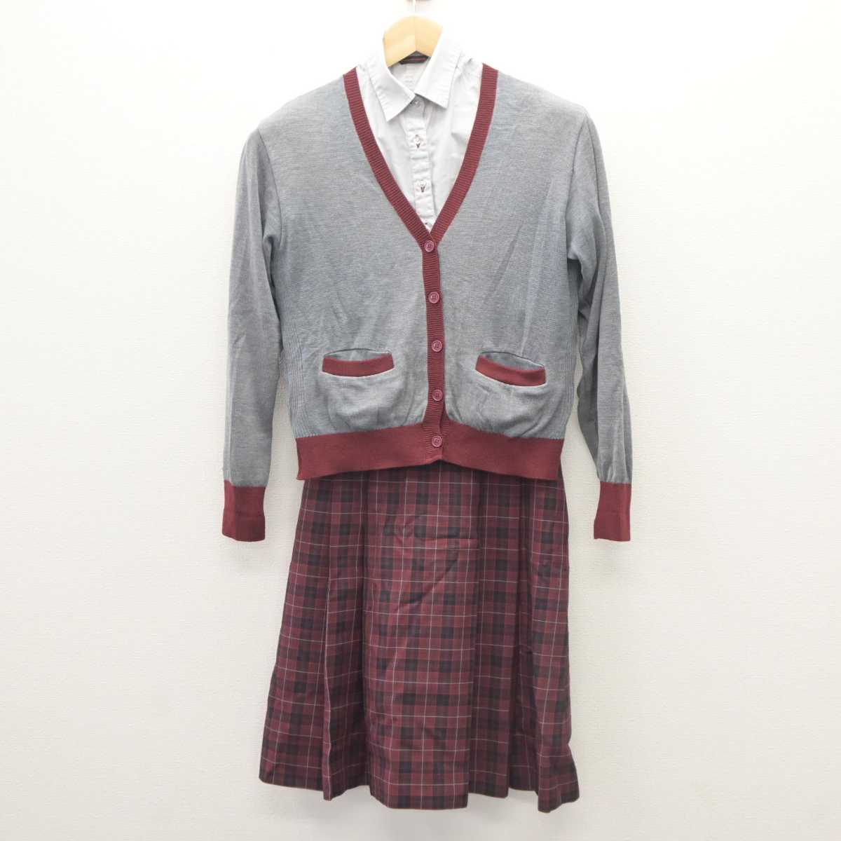 【中古】神奈川県 北鎌倉女子学園中学校?高等学校 女子制服 3点 (ニット・シャツ・スカート) sf060459