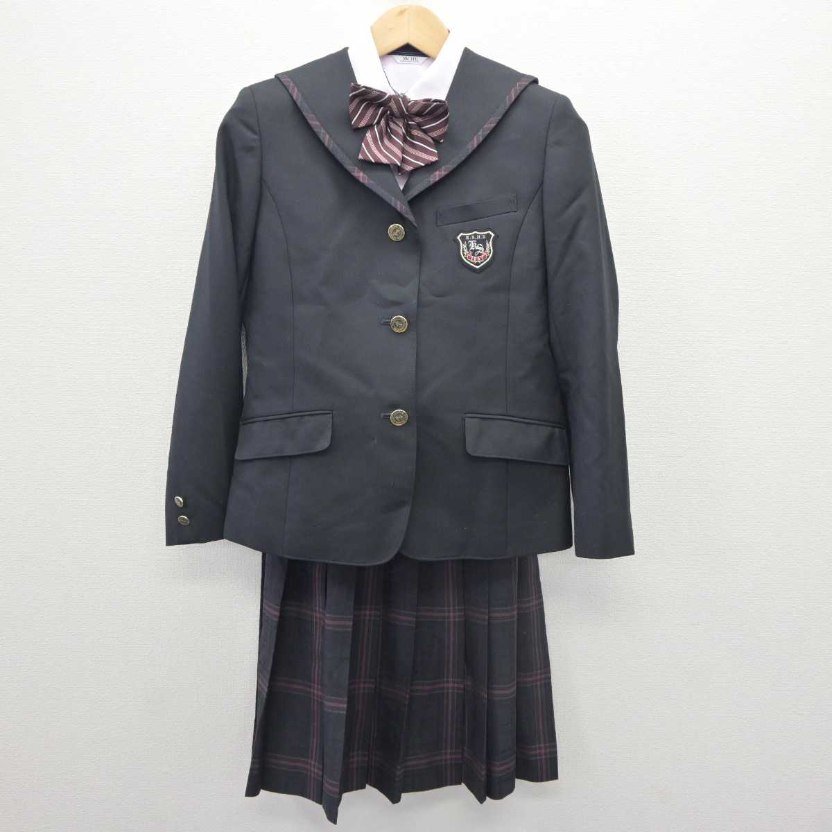 【中古】福岡県 九州産業大学付属九州産業高等学校 女子制服 4点 (ブレザー・シャツ・スカート) sf060467