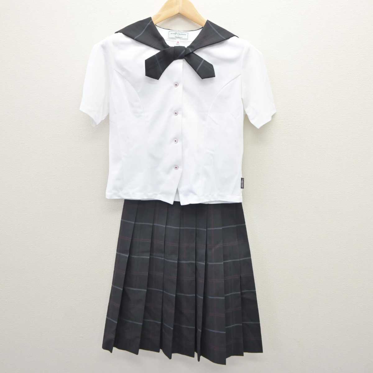 【中古】福岡県 九州産業大学付属九州産業高等学校 女子制服 3点 (ニットベスト・シャツ・スカート) sf060471