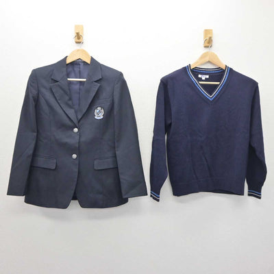 【中古】京都府 京都産業大学附属高等学校 女子制服 4点 (ブレザー・ニット・スカート) sf060478