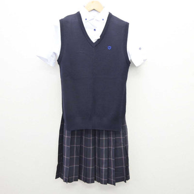 【中古】東京都 日本体育大学荏原高等学校 女子制服 4点 (ニットベスト・シャツ・スカート) sf060495