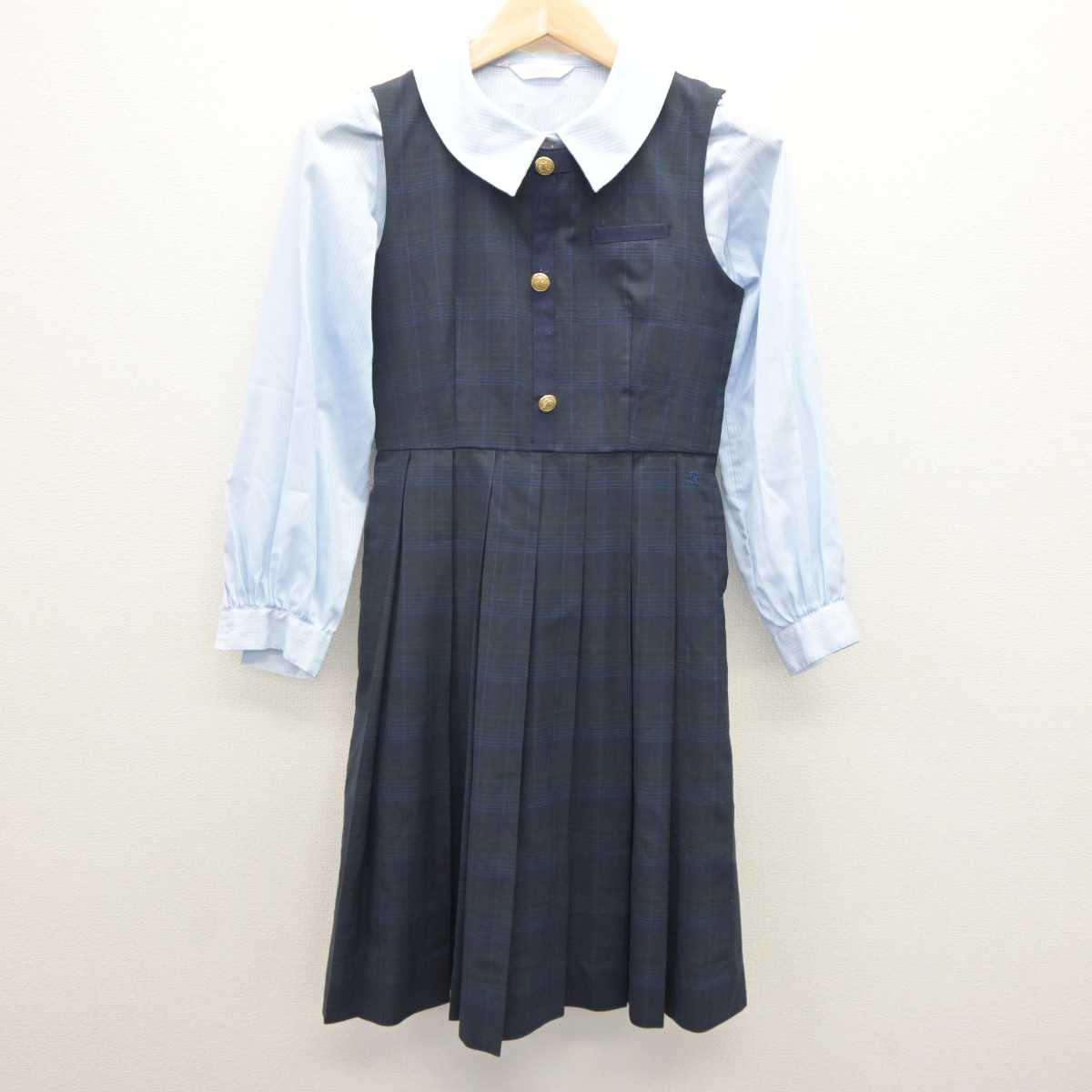 【中古】熊本県 熊本国府高等学校 女子制服 2点 (シャツ・ジャンパースカート) sf060511