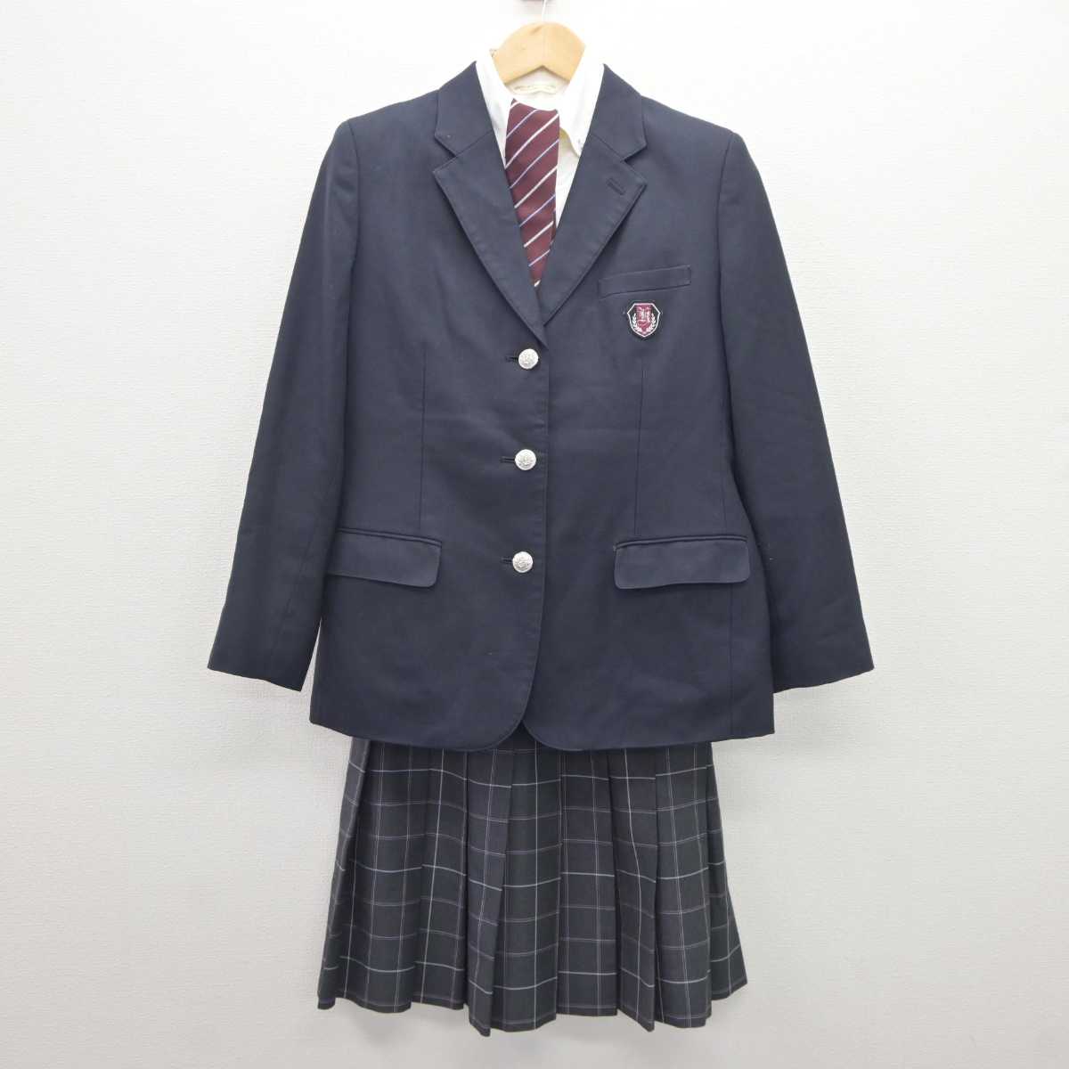 【中古】大阪府 久米田高等学校 女子制服 4点 (ブレザー・シャツ・スカート) sf060515