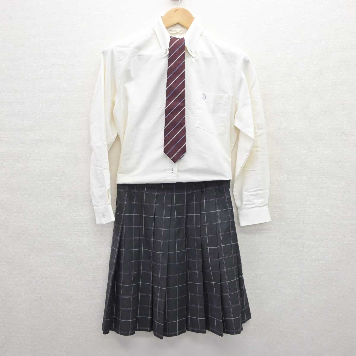 【中古】大阪府 久米田高等学校 女子制服 4点 (ブレザー・シャツ・スカート) sf060515