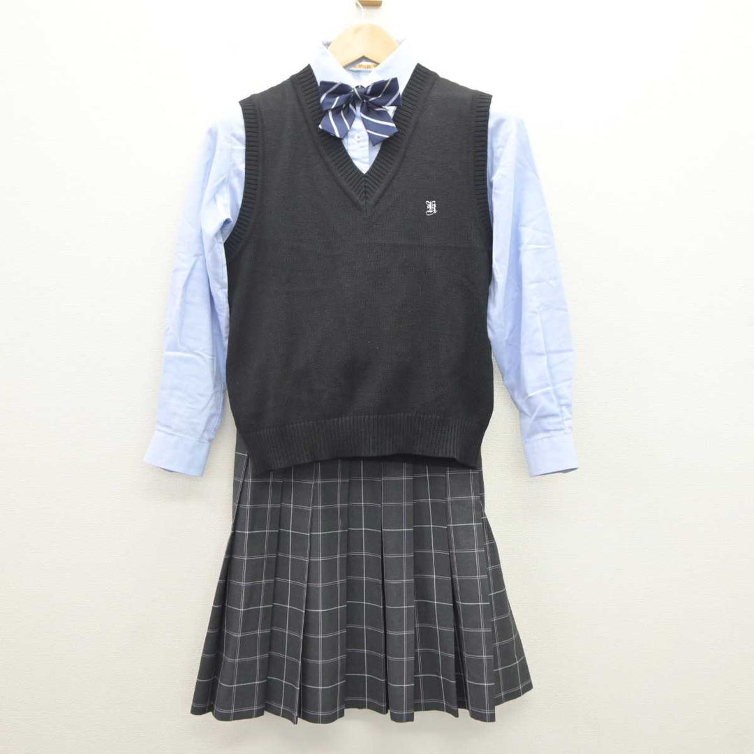 【中古】大阪府 久米田高等学校 女子制服 4点 (ニットベスト・シャツ・スカート) sf060517 | 中古制服通販パレイド