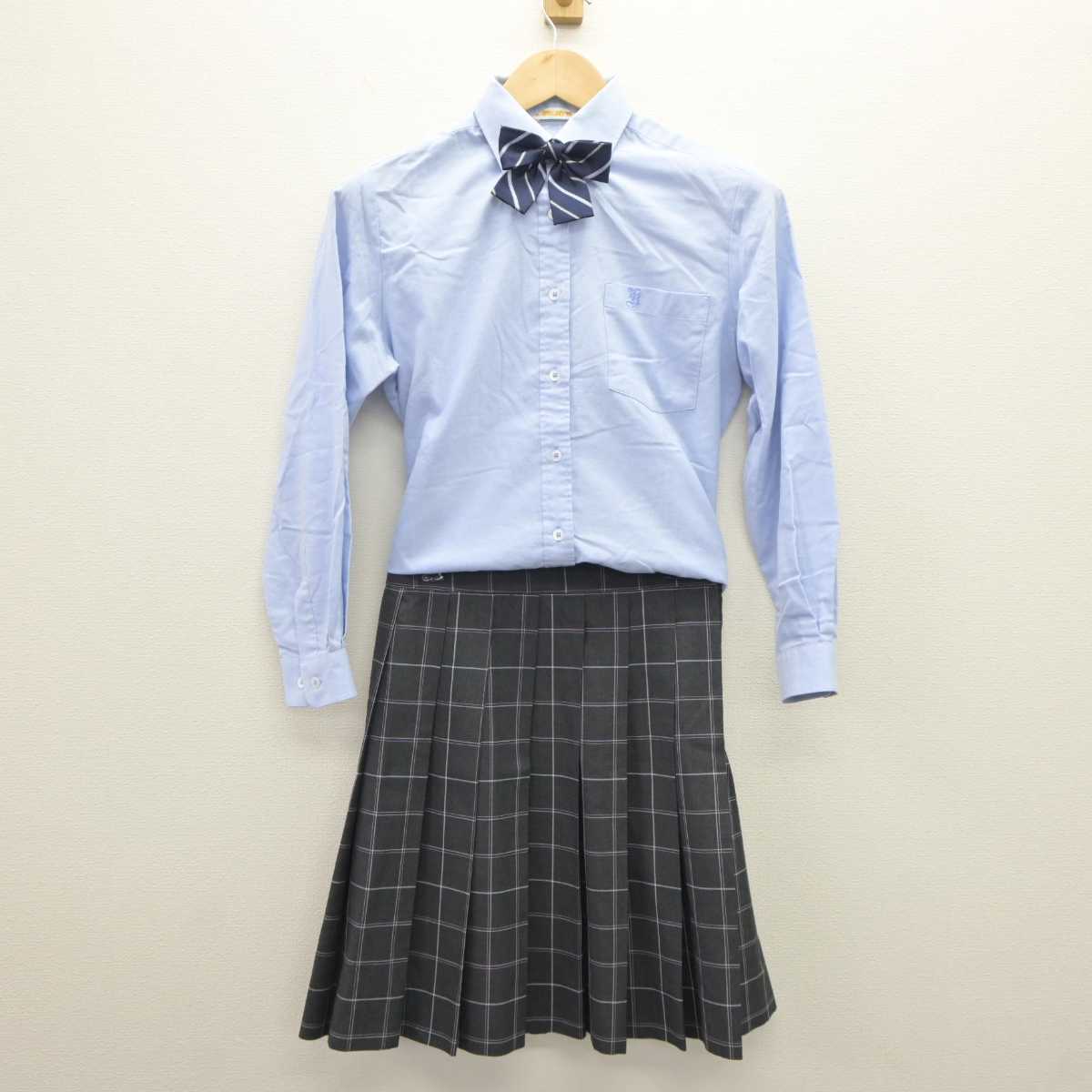 大阪府 久米田高等学校 女子制服 4点 ニットベスト・シャツ・スカート
