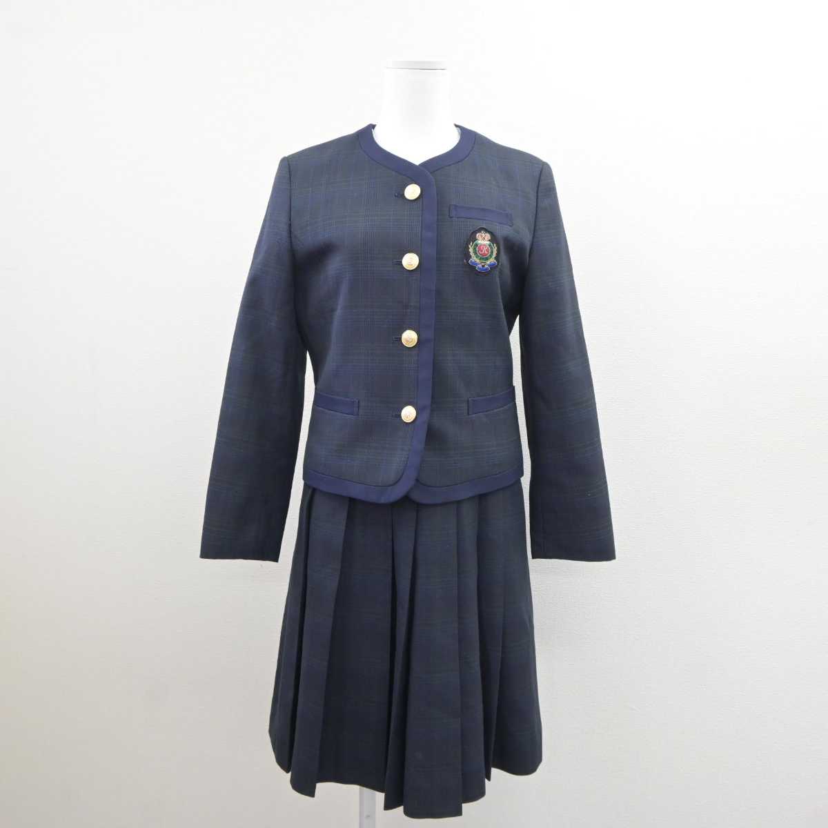 【中古】熊本県 熊本国府高等学校 女子制服 3点 (ブレザー・シャツ・ジャンパースカート) sf060528