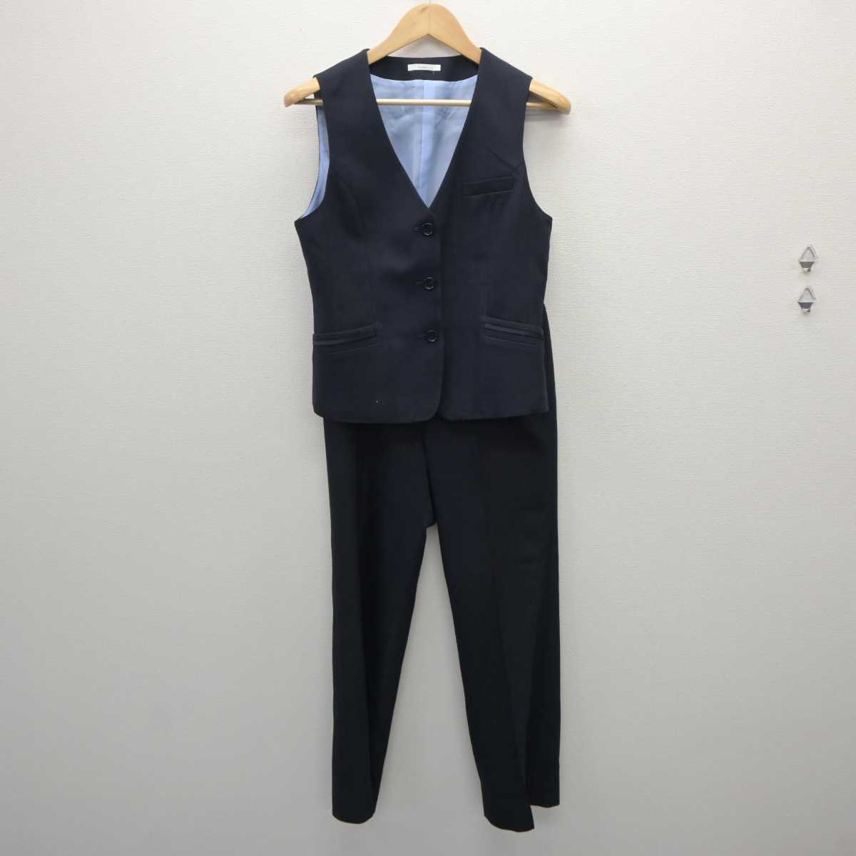 【中古】 事務服 女子制服 3点 (ジャケット・ベスト・ズボン) sf060559