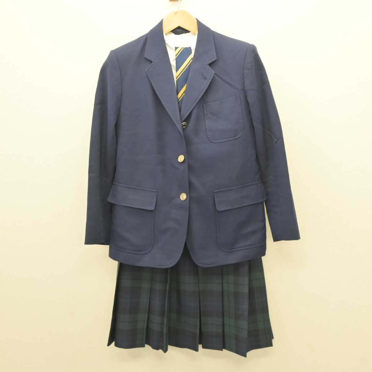 【中古】佐賀県 致遠館高等学校 女子制服 5点 (ブレザー・シャツ・ベスト・スカート) sf060588