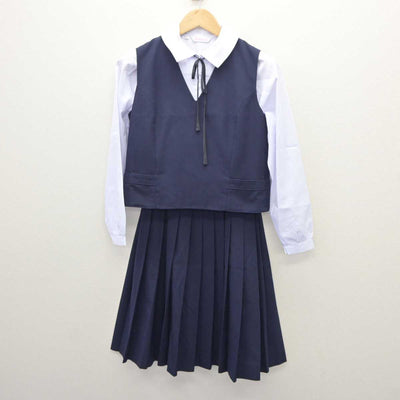 【中古】群馬県 倉渕中学校 女子制服 5点 (ブレザー・シャツ・ベスト・スカート) sf060589