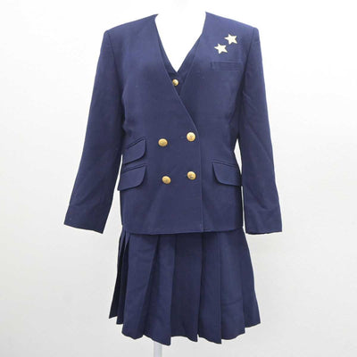 【中古】岡山県 就実高等学校 女子制服 3点 (ブレザー・ベスト・スカート) sf060592