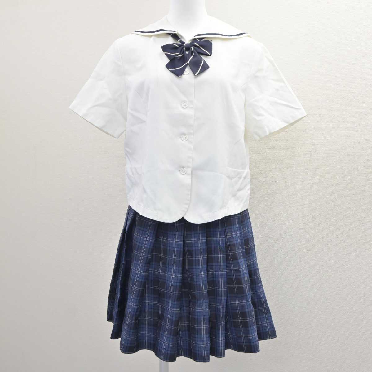 【中古】福岡県 誠修高等学校 女子制服 3点 (セーラー服・スカート) sf060596