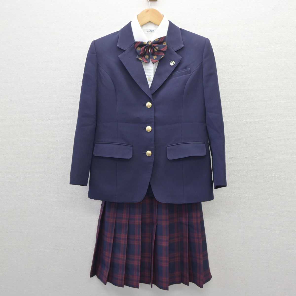 【中古】福島県 あさか開成高等学校 女子制服 6点 (ブレザー・シャツ・スカート) sf060626